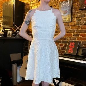 BCX Macy's white sleeveless floral dress XS